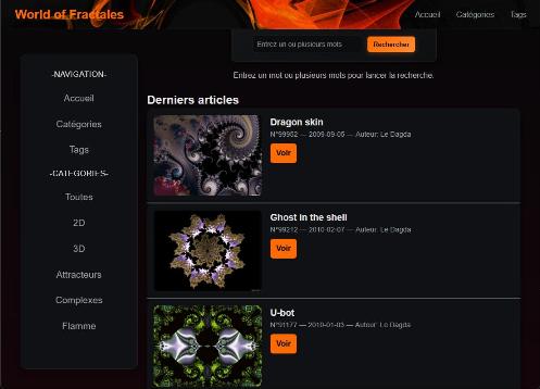 Worl Of Fractale le site
